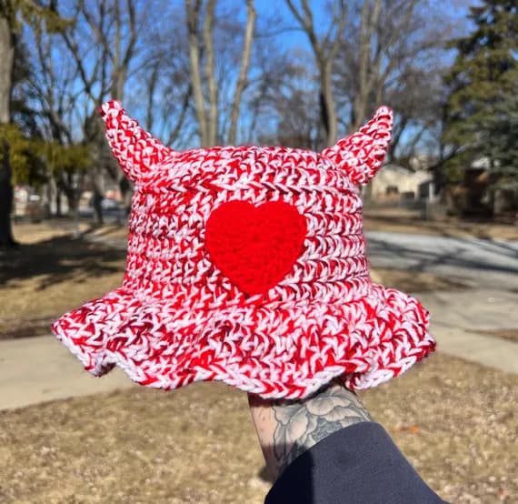 Horny Heart Bucket Hat (1 of 1)